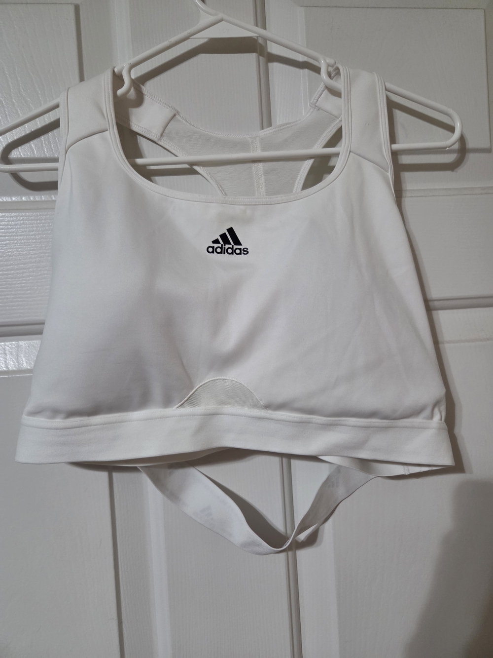 2X adidas White Women's Sports Bra with Racerback